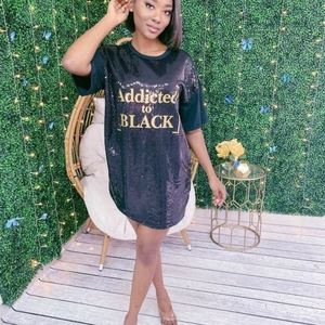 Ktoo sequined mini t shirt dress